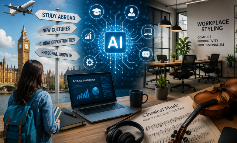 study abroad ai technology workplace styling classical music