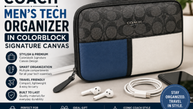coach men's tech organizer in colorblock signature canvas
